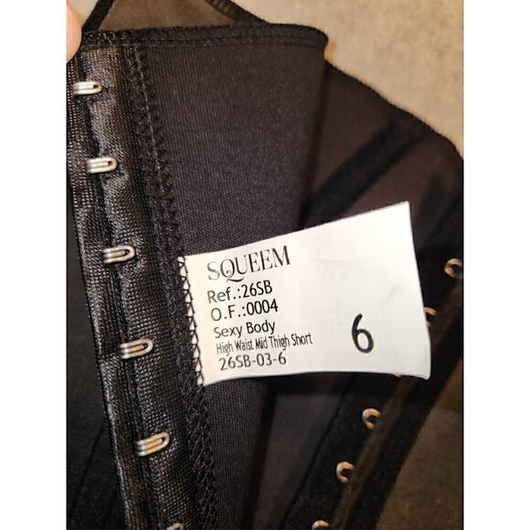 Squeem 26SB Sexy Body High Waist Mid Thigh Shaping Short Black Size 6 - Picture 5 of 7